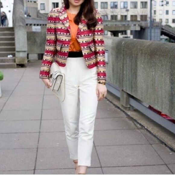 Prada Italy Ivory Cotton Elastane Blend Tab Capri Pants Quiet Luxury IT 38 US 4 - Picture 1 of 14